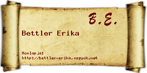 Bettler Erika névjegykártya